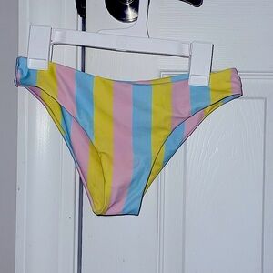 Blue, yellow, pink, bikini bottoms